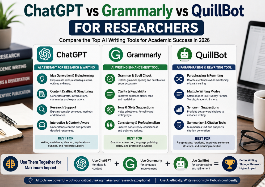 ChatGPT vs Grammarly vs QuillBot for Researchers: Which Tool Is Best?